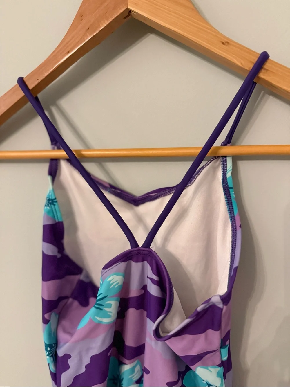 Girls Purple Floral One-Piece Swimsuit Size 7